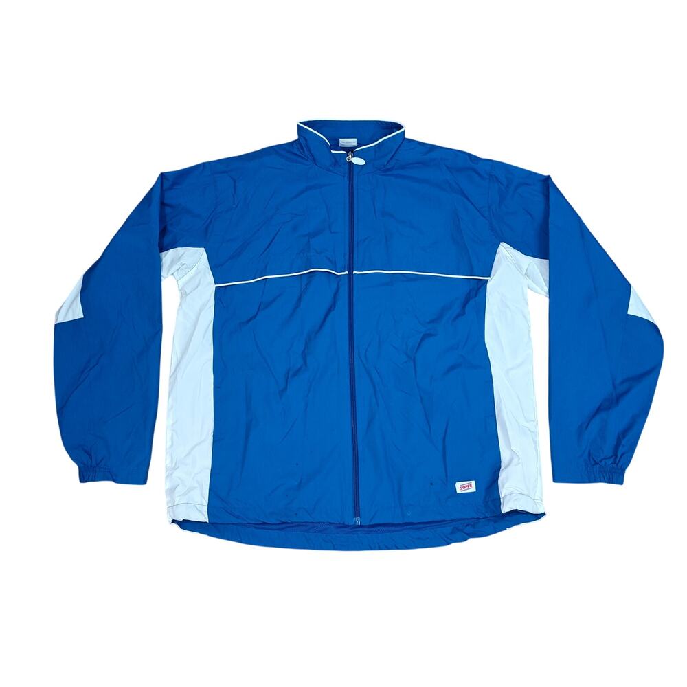 Vintage Soffe Windbreaker Track Jacket Full Zip Blue Vented Junior Xlarge